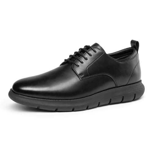 Bruno Marc Men's Casual Dress Sneakers Formal Business Shoes, All-Day Comfort Lightweight Cushioning Oxfords Crossflex CrestLite,Size 9,All Black,BMUMOX2514 - Image 1