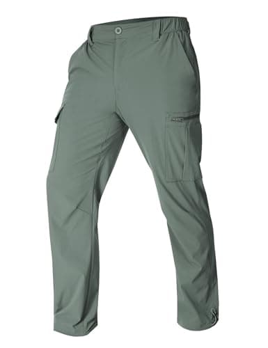 MOURCE Waterproof Hiking Pants Men Quick Dry - Lightweight Cargo Pants for Men with Pockets, Sage Green - Image 1