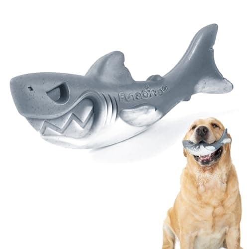 Funnbite Dog Toys for Aggressive Chewers, Shark Dog Toy with Curved Design for Easy Pick Up, Nylon Chew Toys to Keep Dogs Busy for Hours for Medium, Large Dogs (25-80 lbs) - Image 1