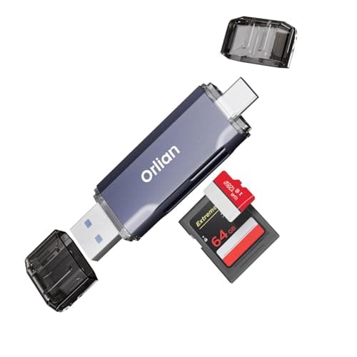 USB 3.0 SD Card Reader,Dual Slots USB 3.0 Type C to Micro SD Card Adapter, Memory Card Reader Adapter for MicroSD, SDHC, SDXC, RS-MMC, MMC, Compatible with Laptop, iPhone 16/15,MacBook Android (Gray) - Image 1