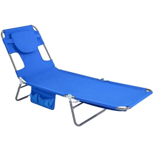 daystar SunnyFeel Beach Lounge Chair, Backpack Reclining Beach Chairs Lay Flat, Face Down Tanning Chair, Folding Camping Chairs Portable Camp Cot with Backpack Straps for Outdoor/Picnic/Lawn - Image 1