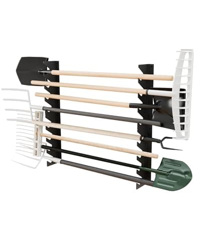 JivaJot Garage Tool Organizer Wall Mount, Shed Yard Organization Racks for Walls, Horizontal Tool Racks, Shovels and Rakes, 2FT - Image 1