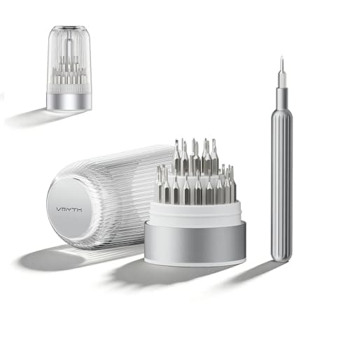 VMYTH 31 in 1 Precision Screwdriver Set, S2 Steel Magnetic Bits Mini Tool Kit with Transparent Case, Professional Repair Set for iPhone, Laptop, PC, Watch, Glasses & Electronics (Silver) - Image 1