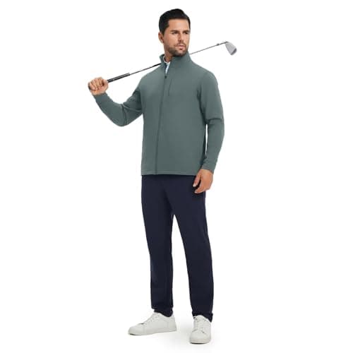 MAELREG Mens Jacket with Zipper Pockets Casual Stylish Lightweight Softshell Jacket Men for Golf Work Windbreaker - Thumbnail 6