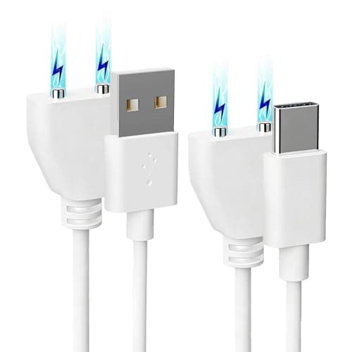 Rlissfiose 2Pack 6mm Magnetic Replacement Charger Cable with 2 Dots, 2.65ft(80cm) USB-A & USB-C Charging Port Set to Magnetic Cord for Rose Charger Toys,Massagers, Cleansers Electronics (6MM) - Image 1