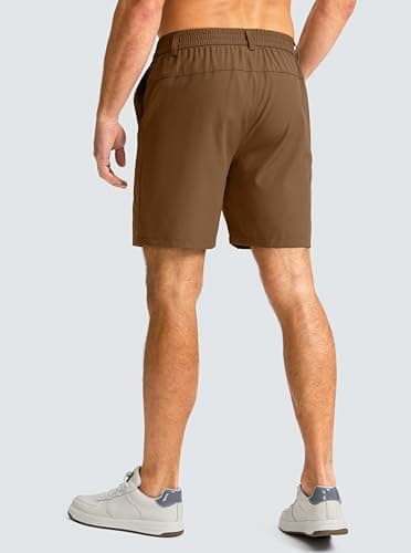 G Gradual Men's Casual Shorts 7" Lightweight Golf Shorts for Men Stretch with 3 Pockets Quick Dry Breathable Work Shorts Brown - Thumbnail 2