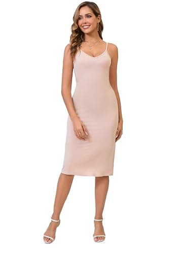 LB LIFEBEST Women's Full Slips Cami Long Spaghetti Strap Under Dress - Thumbnail 4