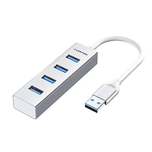 USB Multiport Adapter, 4 A-Port USB 3.0 Hub, Portable USB Splitter for Laptop, Extender Compatible with PC, Surface Pro, Flash Drive, Printer, Keyboards - Image 1