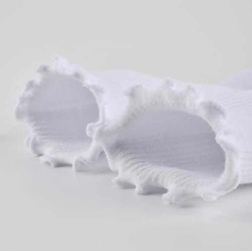FYC 6 Pairs of Ruffle Socks Women, Cute Lace Ruffle Ankle Socks, Soft Breathable Socks for Daily Wear - Thumbnail 6