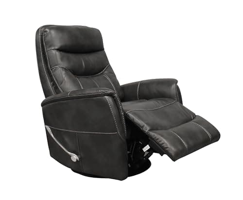 Parker Living Gemini - Flint Swivel Glider Recliner Chair with 90% Polyester, 10% PU Upholstery, Comfortable Nursery Recliner, Nursing Armchair with Smooth Reclining - Thumbnail 5