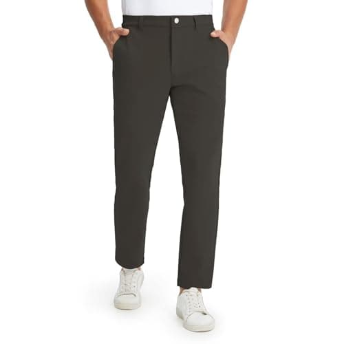 M MAELREG Fleece Golf Pants Men 30"/32"/34" Quick Dry Stretch Water-Resistant Casual Mens Dress Pants with Pockets Coffee - Image 1