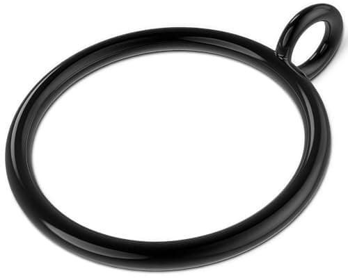 50 Pack Black Metal Curtain Rings with Eyelets - Rust-Resistant Heavy Duty Drapery Rings for Pinch Pleat Curtains, 2 Inch Fits 1.5 Inch Rod, Smooth Gliding