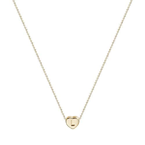 LOYATA Initial Heart Necklace Gold Tiny Pendant 14K Gold Plated Dainty Chain Personalized Jewelry Gift for Women Letter L - Image 1