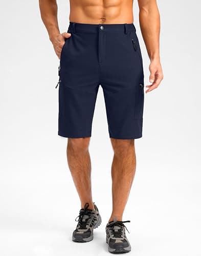 Pudolla Men's Hiking Shorts 11" Lightweight Cargo Work Shorts for Men Summer Travel Golf Casual Outdoor with 5 Pockets(Navy XX-Large) - Thumbnail 2