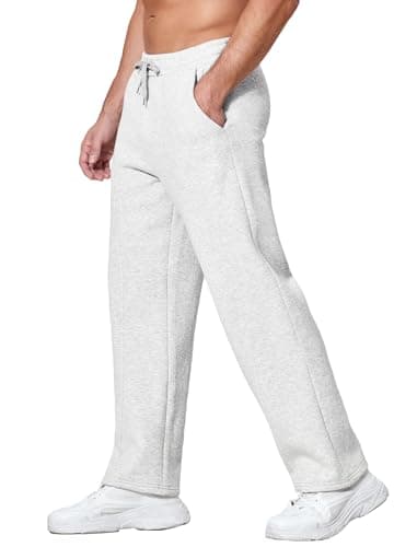 Deyeek Men's Sweat Pants Baggy Sweats Cotton Fleece Pants Men Winter Sherpa Sweatpants with Pockets 3XL Grey Sweatpants Men - Image 1