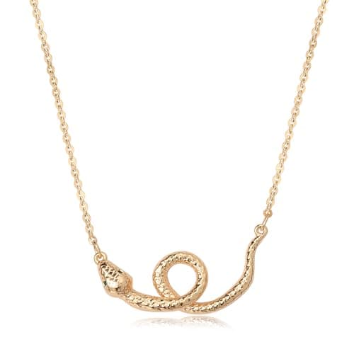 Valloey Rover Dainty Gold necklace for Women?Diamond Gold Snake Necklace for Women Trendy Waterproof Jewelry Gold Pendant Chain Necklace Jewelry Gifts for Her - Image 1