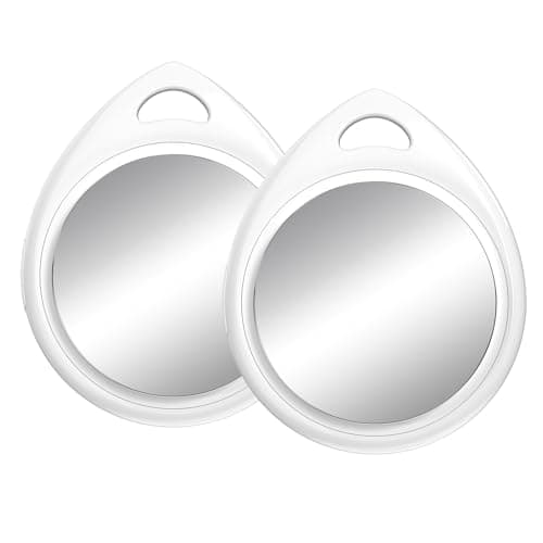 2-Pack, Bluetooth Tracker, Waterproof Locator, Works with Apple Find My App (iOS Only), Keychain/Lanyard, Item Finder for Luggage/Keys/Suitcase, Replaceable Battery, White - Image 1