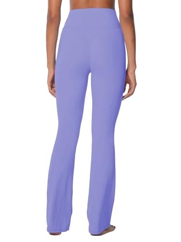 Sunzel Sunzfly Invisible Butt Scrunch Flare Leggings for Women, Mini Flared Yoga Pants with Tummy Control and High Waist 30" Periwinkle Small - Thumbnail 4