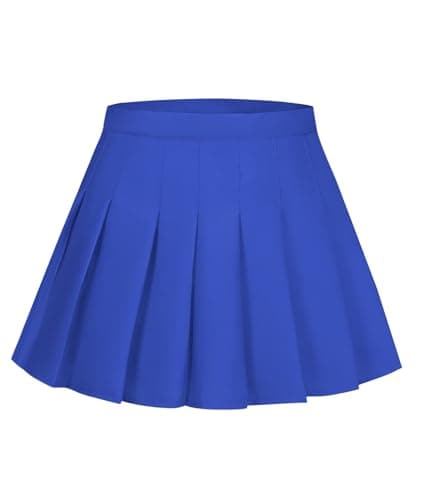 Women's Royal Blue Pleated Skirt High Waisted A-line Pleated School Uniform JK Skirt Skater Tennis Size 2XL - Image 1