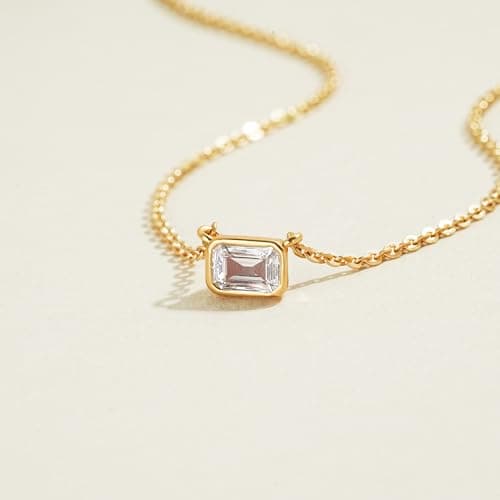 TONTMY STUDIOS Layered Gold Necklace for Women 14K Gold Plated Small CZ Pendant Layering Dainty Gold Necklaces Set Simple Twist Chain Choker Necklace Trendy Jewelry for Women - Thumbnail 3