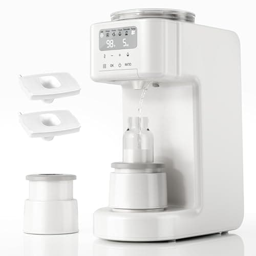Advanced Formula Dispenser–Auto Mix & Clean, Fast Formula Maker with Accurate Dispensing, Instant Water Warmer, 4 Temps, Fits Most Bottles & Formulas, Moisture-Proof, Dishwasher-Safe Parts(White)