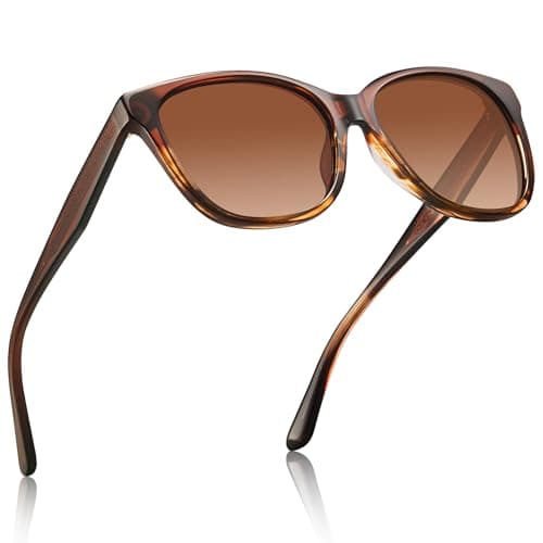 CARFIA Square Polarized Sunglasses for Women UV Protection, Italian Design Retro Embossed Pattern Wire Core Driving Shades - Image 1