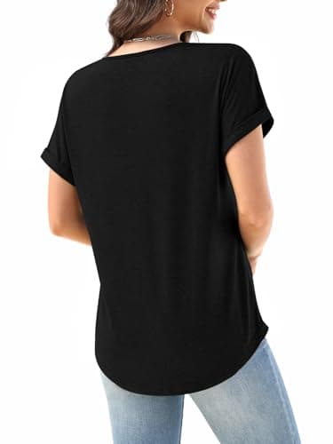 Plus Size Spring Clothes for Women Going Out Top Casual Outfits Women's Clothing Black XX-Large - Thumbnail 4