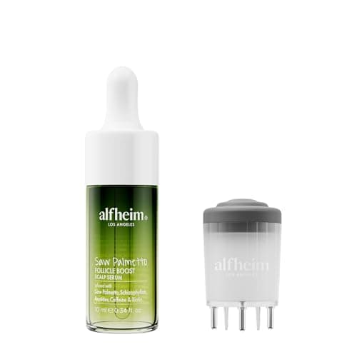 ALFHEIM Saw Palmetto Scalp Serum to Strengthen Follicles | With Caffeine & Biotin for Fuller Hair | Helps Balance Scalp, Revive Hair Roots & Enhance Hair Density | 0.34 fl oz + Serum Applicator - Image 1