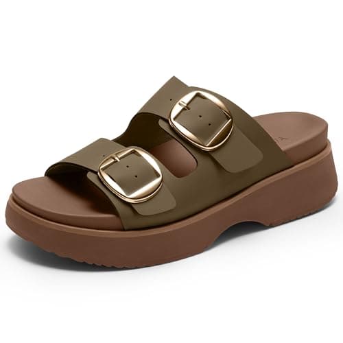 Vilanva Platform Sandals Women Wedge Chunky Walking Slides with Comfortable Arch Support Soft Footbed Adjustable Buckle for Women 2026 Summer Trendy Outfits - Image 1