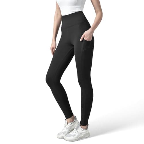 Stanpetix Leggings for Women with Pockets - High Waisted Workout Pants for Running Exercise (Black,L-XL) - Image 1