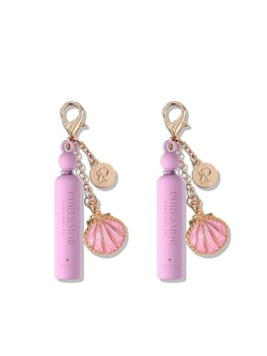 PUREAMOR Pheromone Perfume for Women, Balboa Rosa 2-Pack Keychain Perfume – Romantic Floral Scent with Rose, Lychee & Cashmere, Long Lasting Eau de Parfum, 0.07 oz / 2 ml Each - Image 1