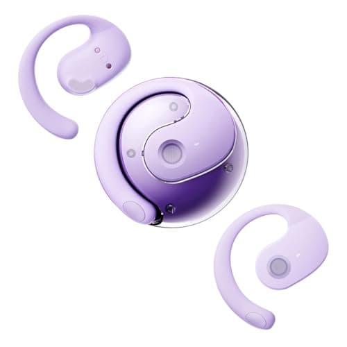 Xmenha Over The Ear Earbuds Open Ear Buds Headphones Over Ear Air Bone Conduction Earbuds Earphones Bone Conducting Air Bone Conduction Headphones Bluetooth Over-Ear Purple - Image 1