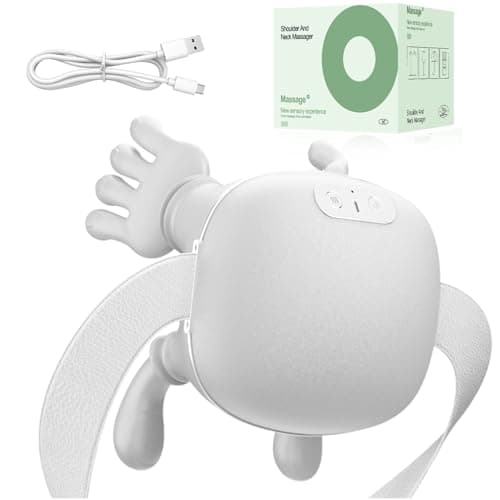 Nooydio Neck Massager, Neck and Back Massager with Heat & 4D Kneading, Shiatsu Deep Tissue Wireless Massager for Shoulder Cervical Pain Relief, Portable Rechargeable for Home Office (White) - Image 1