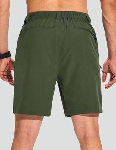 KPSUN Men's 7" Hiking Cargo Shorts Lightweight Quick Dry Tactical Golf Shorts with Zipper Pockets for Fishing Camping Work(OliveGreen XL) - Thumbnail 2