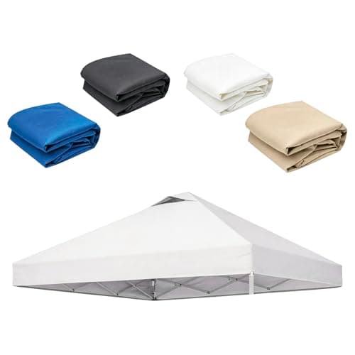 10x10ft Replacement Canopy Top with Air Vent— Instant Canopy Top Cover ONLY,Canopy Tent Top Cover for Straight Leg Canopy Frame - for Outdoor Garden Patio Sun Shade,No Frame (White) - Image 1