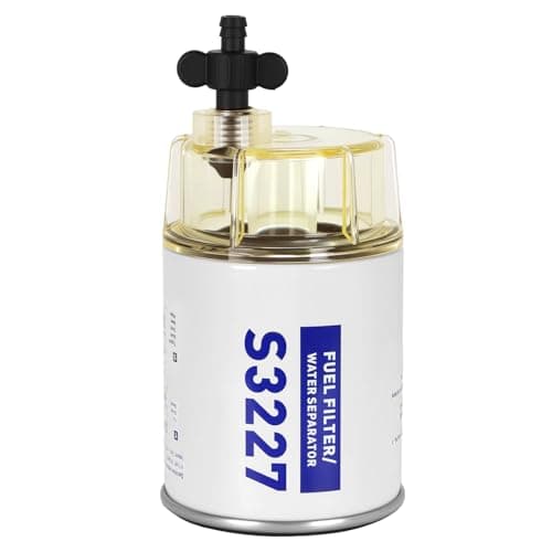 AUIVERED S3227 Fuel Filter Water Separator with Bowl - 3/8" Barb x 1/4" NPT Fittings - for Marine Outboard Motor Mercury for Yamaha, for Honda Speedboats Motorboats Replaces 490R-RAC-01 - Image 1