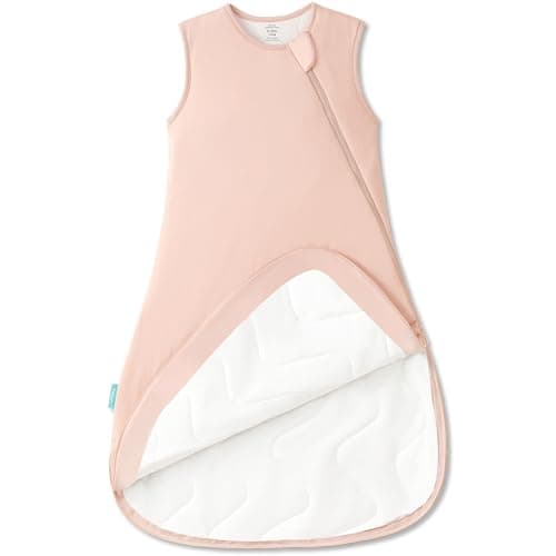 PurComfy Supersoft Sleep Sack 1.0 TOG, Premium Bamboo Viscose Baby Sleeping Bag, 2-Way Safe Zipper Sleep Sacks 0-3 Months (Blush) - Image 1
