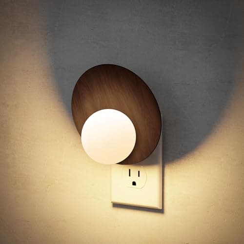 JandCase Night Lights Plug Into Wall, Plug in Night Light, 3000K Warm White, Dusk to Dawn Sensor, Brightness Adujstable Nightlight for Adults, Bedroom, Bathroom, Hallway - Image 1