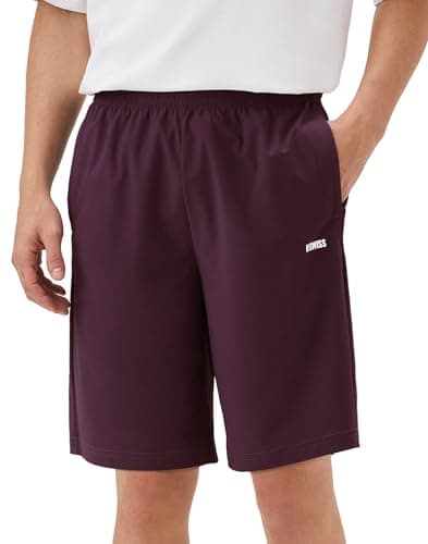 K-Swiss Men's Athletic Shorts with Zipper Pockets - Lightweight Gym Shorts with Drawstring for Running Workout Lounge Casual, Red, XL - Image 1