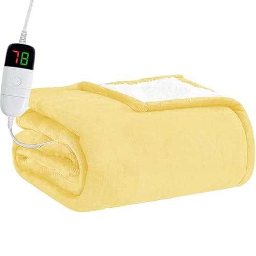 BOMOVA Heated Electric Blanket Throw Size- 50" x 60" Heating Blanket with 10 Heating Levels & 8 Hours Auto Off, Warm Flannel Blanket, Christmas Birthday Gifts for Women - Image 1
