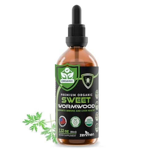 Zenmen Organic Sweet Wormwood (Artemisia Annua) Extract- Immune Support and Source of Antioxidants - 2.32 fl oz / 60ml, Vegan, Manufactured in The USA - Image 1