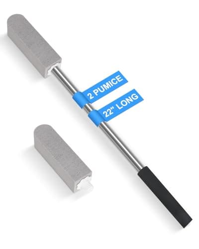 22" Long Pumice Stone Toilet Bowl Cleaner - Toilet Pumice Stone with Stainless Handle - Bathroom Cleaner Toilet Brush - Hard Water Stains Remover for Toilets, Bathtubs, Kitchen, Pool, Tile Cleaning - Image 1