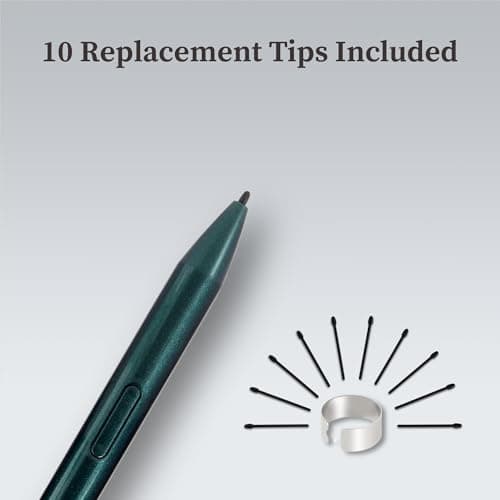 MR05 EMR Stylus for Kindle Scribe/Remarkable 2 with Digital Eraser, 4096 Pressure Sensitivity, Palm Rejection, Digital Pen for EMR Devices/Tablet with 10 Tips-Green - Thumbnail 4