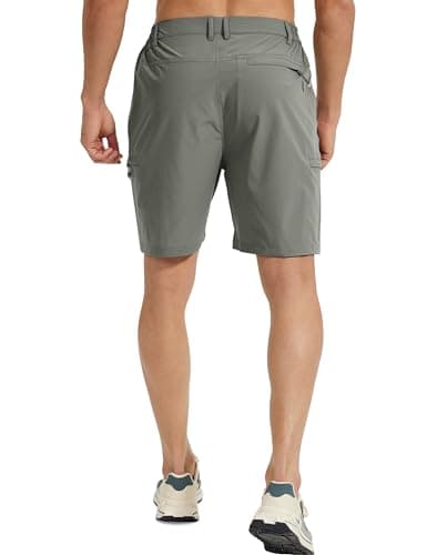 MOURCE Hiking Shorts Men Waterproof Lightweight - Breathable Quick Dry Mens Workout Cargo Shorts with Pockets, Sage Green - Thumbnail 2