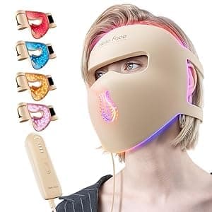 Hello Face 4D Photons Red Light Therapy Mask, 311 LED Beads 850nm Infrared Skin-Friendly Silicone Red Light Therapy for Face Skin Improvement, 4 Color Light Modes with 3000mAh Rechargeable Remote - Image 1