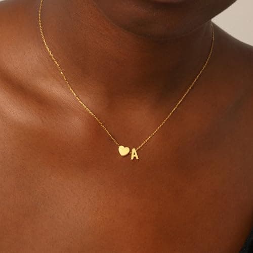 JNZSSWHJJH Initial Necklaces for Women, 18K Gold Plated Letter E Initial Necklace Heart Necklace Dainty Gold Initial Necklaces for Women Teen Girl Gifts Trendy Stuff Stocking Stuffers for Girl - Thumbnail 3