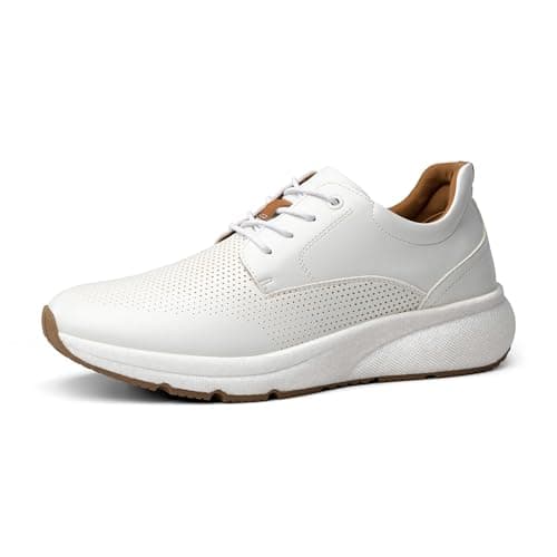 Bruno Marc Men's Casual Dress Sneakers Shoes, All-Day Comfort Cushioning Walking Breathable Lightweight Oxfords MaxFlex ActiveMetro,Size 9.5,White,BMUMOX2421 - Image 1