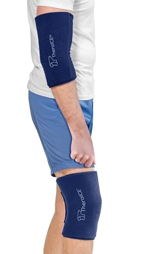 TheraICE Knee Ice Pack Wrap Compression ANYSleeve for Injuries, Reusable Gel Cold Packs Brace for Elbow & Calf - Flexible Cold Wrap Recovery for Pain Relief (One Size fits most people & Body parts) - Image 1