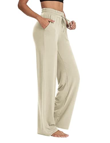 Naimula Womens Yoga Pants High Waist Wide Leg Casual Workout Lounge Pajamas Loose Pants with Pockets - Image 1