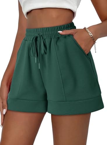 Dokotoo Womens Shorts High Waisted Summer Resort Wear Casual Running Short with Pocketed Resort Wear Beach Cruise Outfits for Women 2025 Womens Clothes Fashion Green Small - Image 1